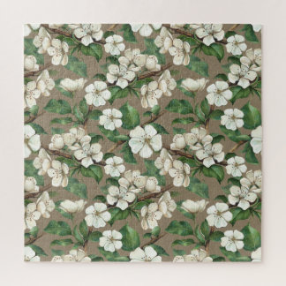 Waterverf appelbloemen:  patroon. legpuzzel