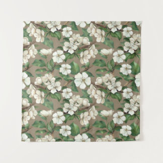 Waterverf appelbloemen:  patroon. wandkleed