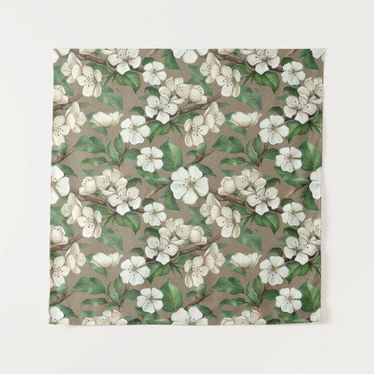 Waterverf appelbloemen:  patroon. wandkleed (Voorkant)