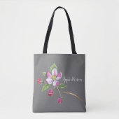 Waterverf Appelbloesem Botanisch Tote Bag (Voorkant)