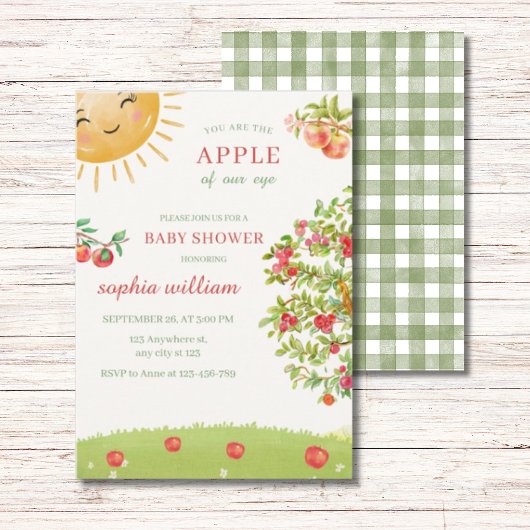 Waterverf Appelboomgaard Baby Shower Kaart