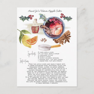 Waterverf Appelcider Recept   Kerstkaart Briefkaart