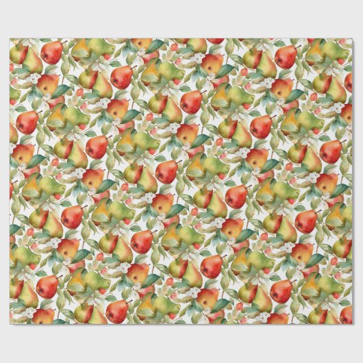 Waterverf appelen en peren cadeaupapier (Vlak)