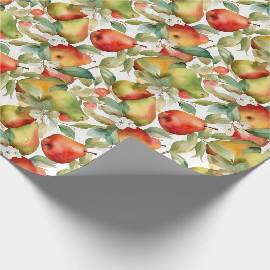 Waterverf appelen en peren cadeaupapier (Hoek)