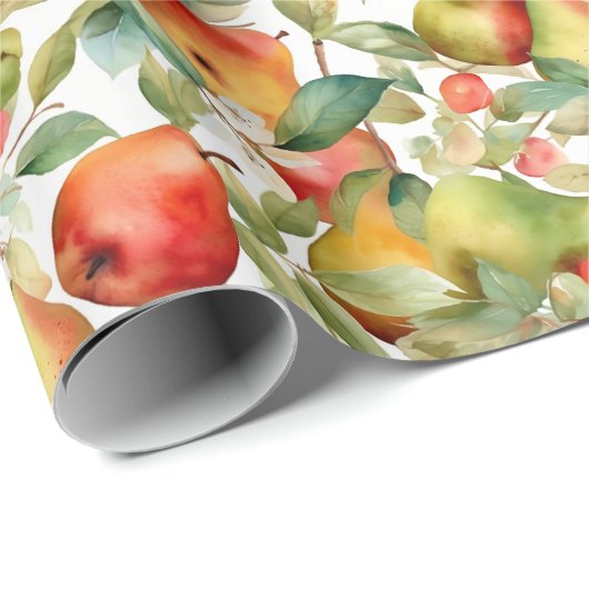 Waterverf appelen en peren cadeaupapier (Rol Hoek)