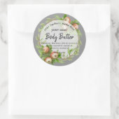 Waterverf appelkrans body boter body scrub ronde sticker (Tas)
