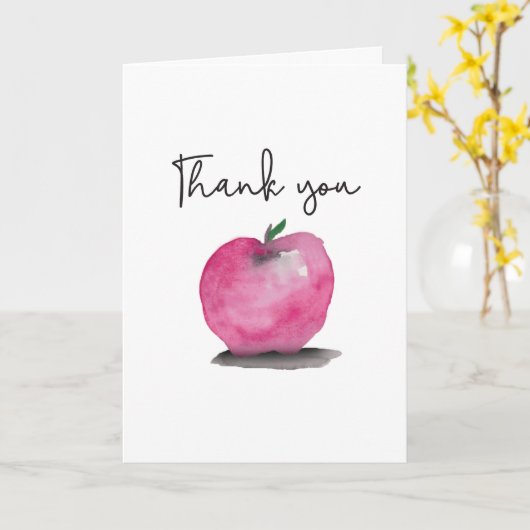 Waterverf appelkunst Bedankt docent Kaart (Gele Bloem)