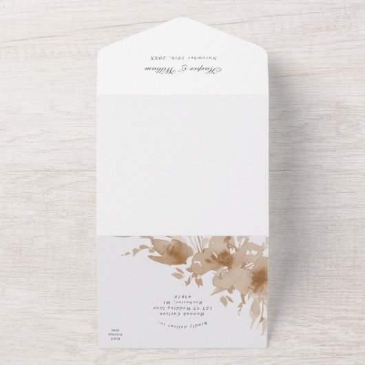 waterverf-appelmot rsvp-bruiloft all in one uitnodiging (Buitenkant)