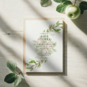 Waterverf appels baby shower uitnodiging