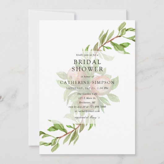 Waterverf appels bruids douche uitnodiging (Voorkant)