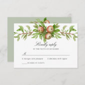 waterverf appels bruiloft antwoord kaart (Voorkant / Achterkant)