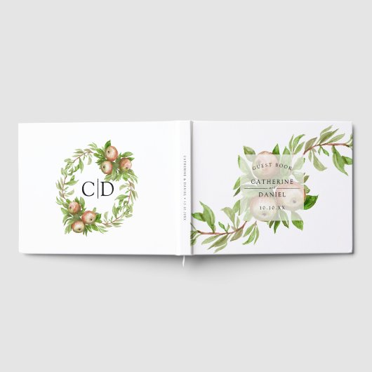 waterverf appels bruiloft gastenboek (Volledig)