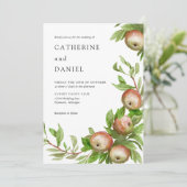 Waterverf appels bruiloft kaart (Staand voorkant)