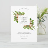 Waterverf appels bruiloft kaart (Staand voorkant)