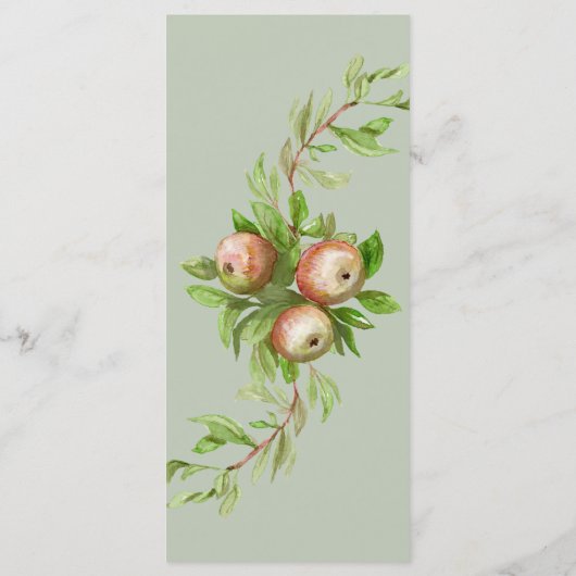 waterverf appels bruiloft menu (Achterkant)