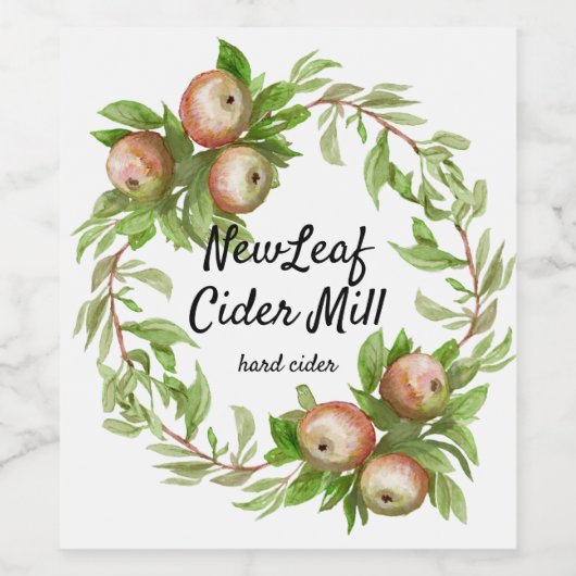 waterverf appels cider etiket (Enkel label)