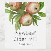 waterverf appels cider-etiket wijn etiket (Enkel label)