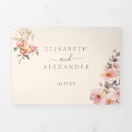 Waterverf Appels Elegant Fall Wedding Drieluik Aankondiging