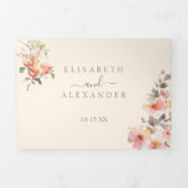 Waterverf Appels Elegant Fall Wedding Drieluik Aankondiging (Cover)