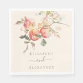 Waterverf Appels Elegant Fall Wedding Servet (Voorkant)