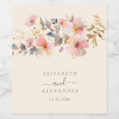 Waterverf Appels Elegant Fall Wedding Wijn Etiket (Enkel label)