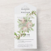 Waterverf appels envelop bruiloft all in one uitnodiging (Binnen)