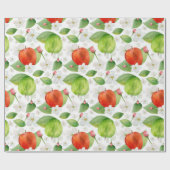 Waterverf appels. Groene en rode vruchten. tuin Cadeaupapier (Vlak)