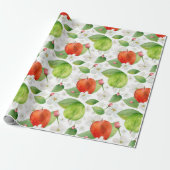 Waterverf appels. Groene en rode vruchten. tuin Cadeaupapier (Uitgerold)