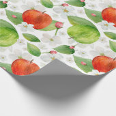 Waterverf appels. Groene en rode vruchten. tuin Cadeaupapier (Hoek)