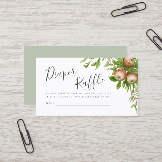 waterverf appels luier loterij kaart visitekaartje (Voorkant / Achterkant in situ)