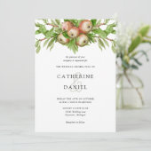 Waterverf appels met takken bruiloft kaart (Staand voorkant)