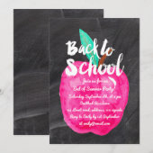 Waterverf appelzwart karton Terug naar school Kaart (Voorkant / Achterkant)