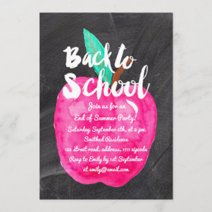 Waterverf appelzwart karton Terug naar school Kaart