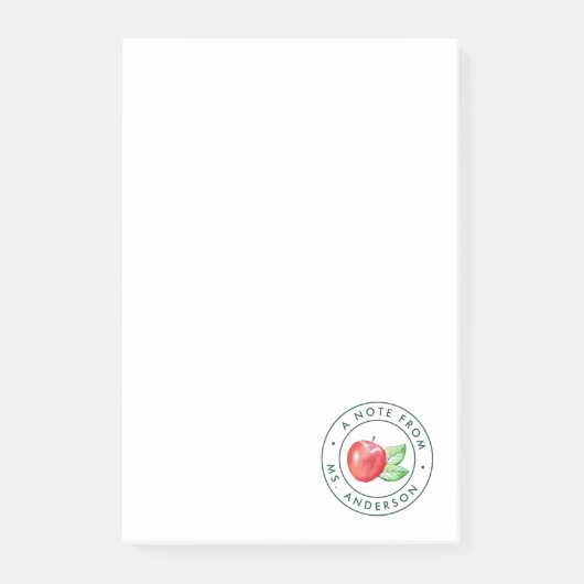 Waterverf Apple - Aangepaste leraar Post-it® Notes (Voorkant)