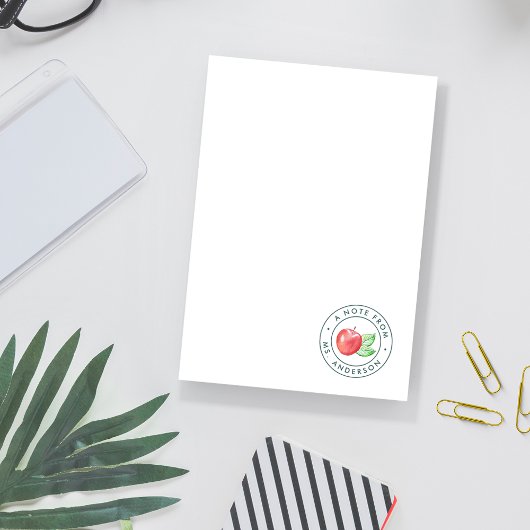 Waterverf Apple - Aangepaste leraar Post-it® Notes