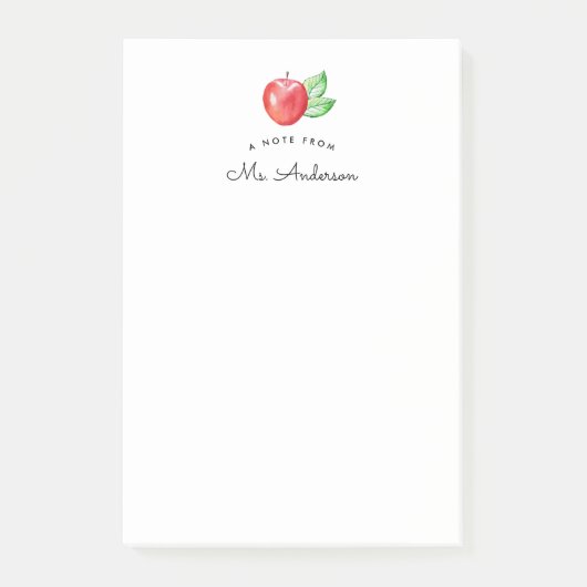 Waterverf Apple | Aangepaste leraar Post-it® Notes (Voorkant)