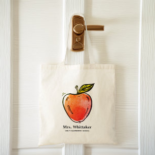 Waterverf Apple - Aangepaste leraar Tote Bag