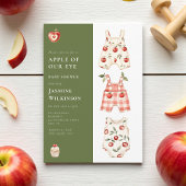 Waterverf Apple Baby shower Groene en Rode Outfit Kaart