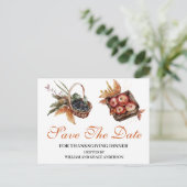 Waterverf Apple Berriy Thanksgiving Save the Date Briefkaart (Staand voorkant)