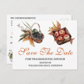 Waterverf Apple Berriy Thanksgiving Save the Date Briefkaart (Voorkant / Achterkant)