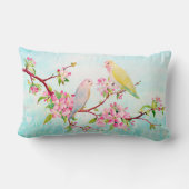 Waterverf Apple Blossom en Tortelduifjes Cushion Kussen (Achterkant)