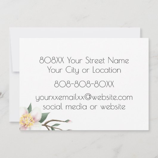 Waterverf Apple Blossom Kaart (Achterkant)