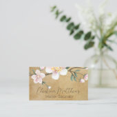 Waterverf Apple Blossom op Rustic Parchment Visitekaartje (Staand voorkant)