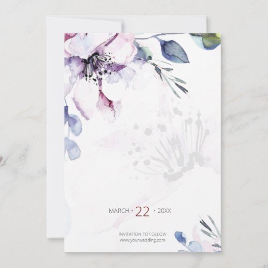 Waterverf Apple Blossoms Sla de datum op Kaart (Achterkant)