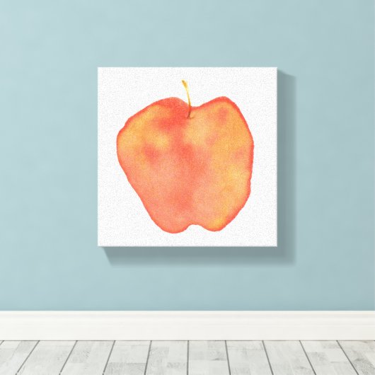Waterverf Apple Canvas Afdruk (Insitu (Houten vloer))