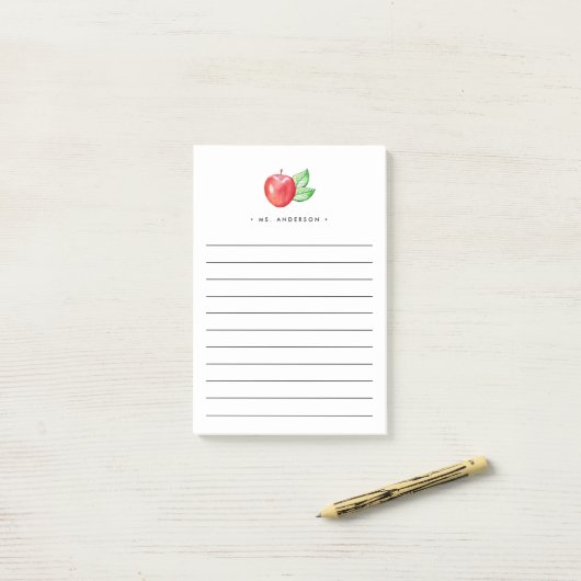 Waterverf Apple | Gepersonaliseerde leningen Post-it® Notes (Op bureau)