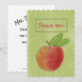 Waterverf Apple Hartelijk dank voor uw docent Kaart (Voorkant / Achterkant)