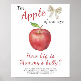 Waterverf Apple - Hoe groot is het buikspel van ma Poster