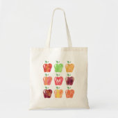 Waterverf Apple Initiaal Monogram leraar Tote Bag (Voorkant)