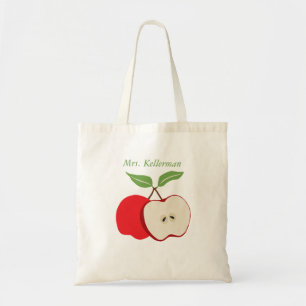 Waterverf Apple met de naam van de leraar Tote Bag